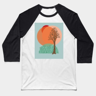 Bare Tree Sunset Winter Baseball T-Shirt